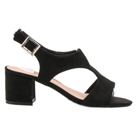 Queen Vivi Sandale din piele de căprioară negru