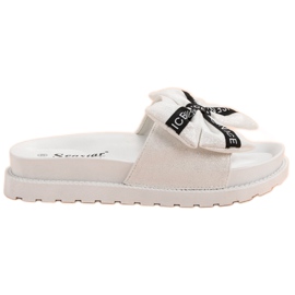 Seastar Papuci de damă din piele de căprioară alb Seastar Papuci de damă din piele de căprioară alb