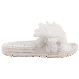 Seastar Papuci Albi Cu Flori