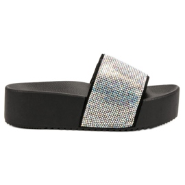 Marquiz Papuci la modă pe platformă negru gri Marquiz Papuci la modă pe platformă negru gri