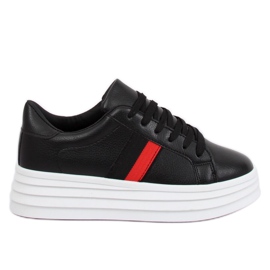 Adidași negri B0-12 negri pe talpă înaltă negru