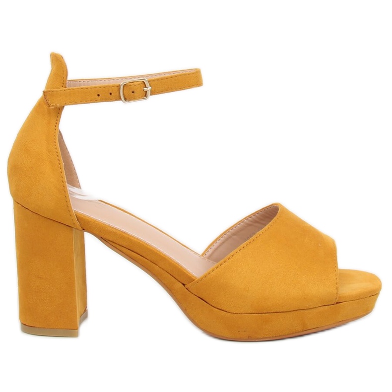 Sandale galbene cu toc înalt 6952-GL Galben