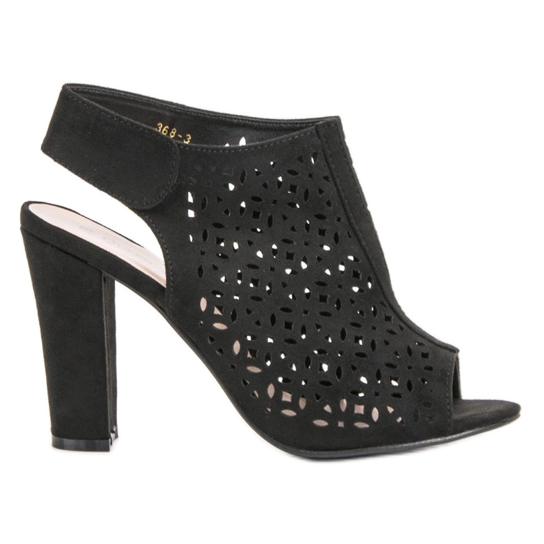 Queen Vivi Sandale ajurate cu partea superioară negru
