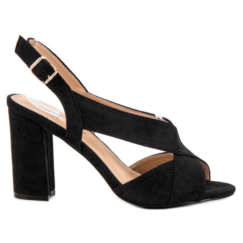 Abloom Sandale elegante din piele intoarsa negru