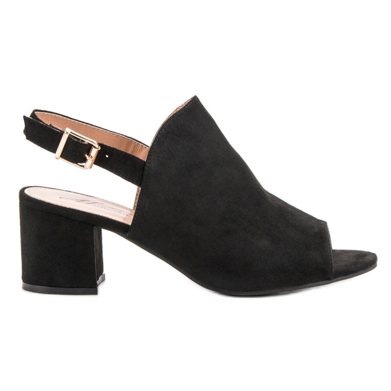 Sandale închise din piele de căprioară negru