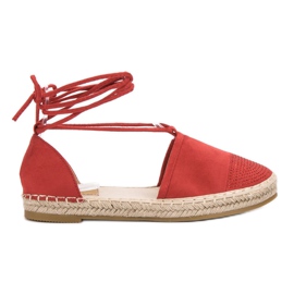 Seastar Espadrile legate cu cristale roșu