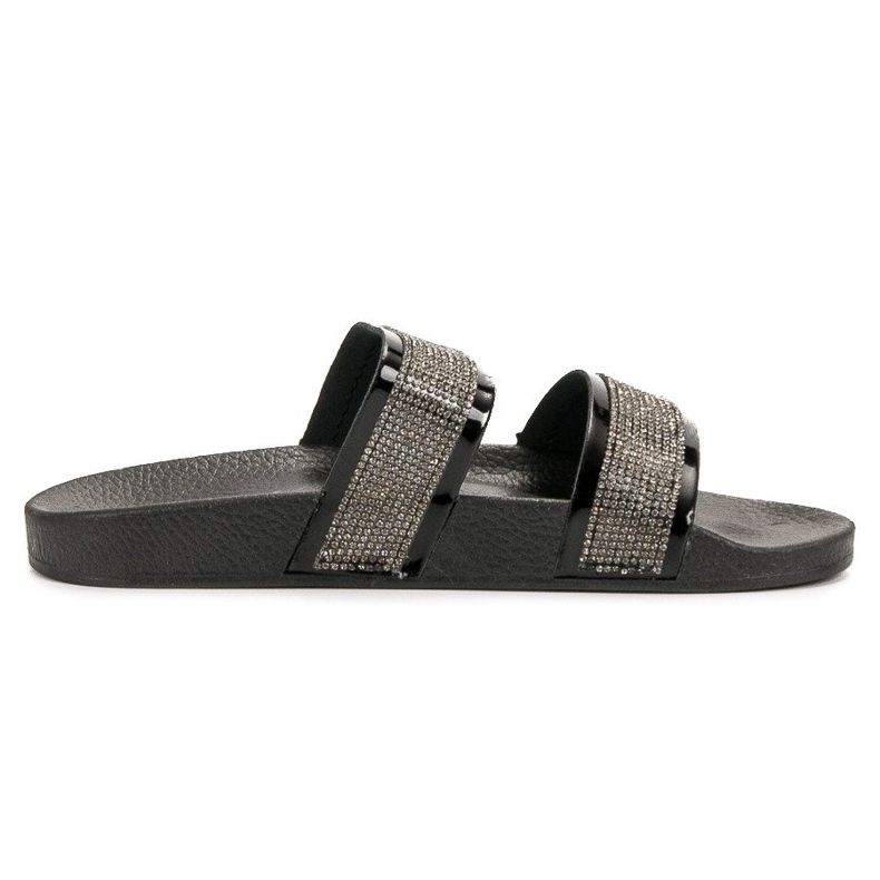 Seastar Papuci negri cu cristale negru