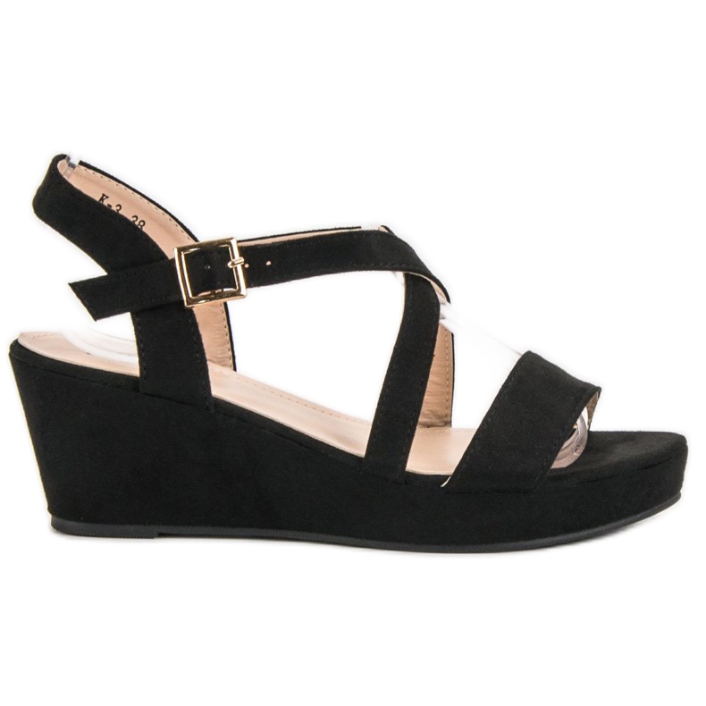 Sandale din piele de căprioară negru