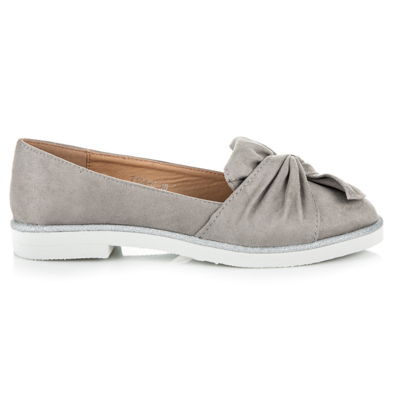 Vices Pantofi din piele de căprioară cu decorațiuni cu sclipici gri