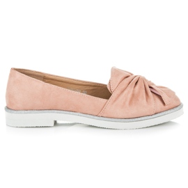 Vices Pantofi din piele de căprioară cu decorațiuni cu sclipici roz