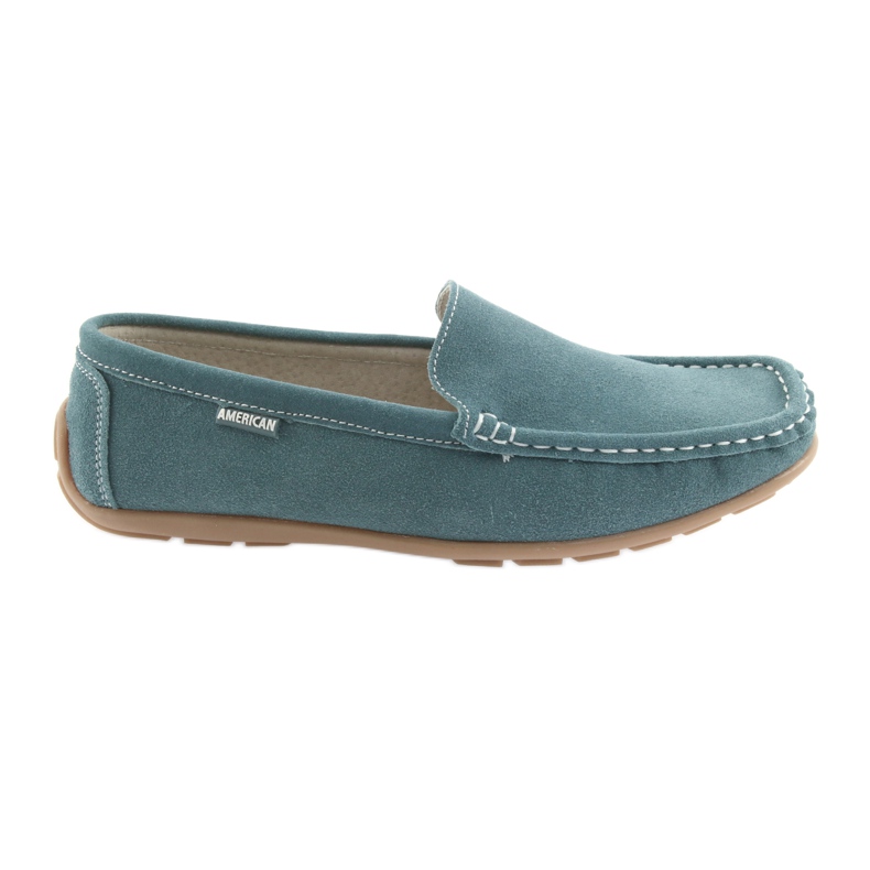 American Club Mocasini dama, piele denim albastru