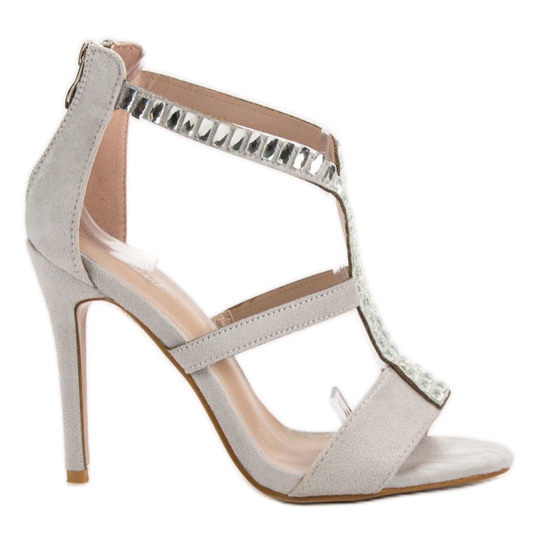 SHELOVET Sandale sexy pe toc înalt gri