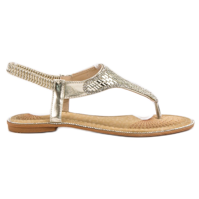 Encor Sandale Cu Cristale galben Encor Sandale Cu Cristale galben