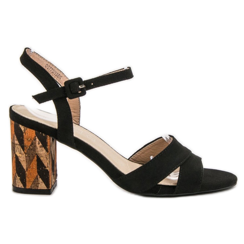 Filippo Sandale pe tocuri din plută negru Filippo Sandale pe tocuri din plută negru