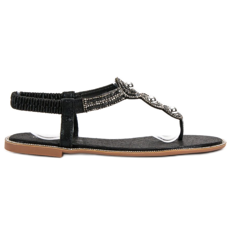 SHELOVET Sandale negre cu ornamente negru