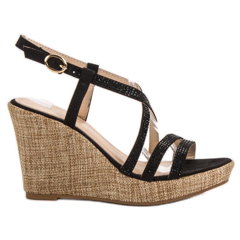 Queentina Sandale cu pană negru