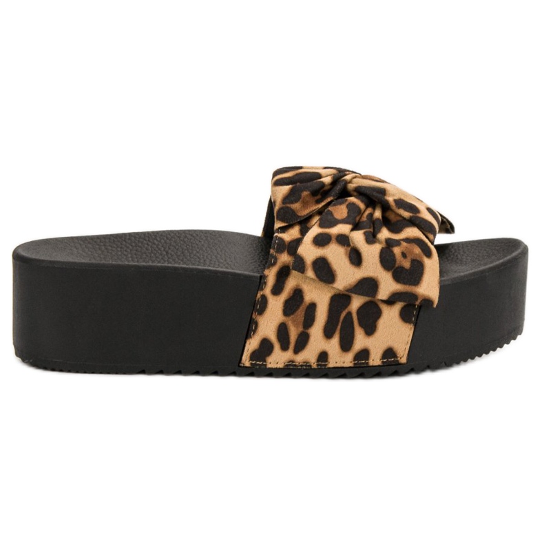 Queen Vivi Papuci din piele de căprioară pe platformă negru maro