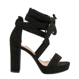 Seastar Sandale legate pe platformă negru