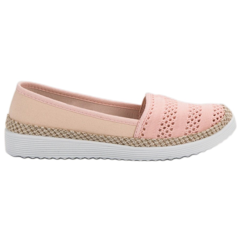 SHELOVET Espadrile textile roz