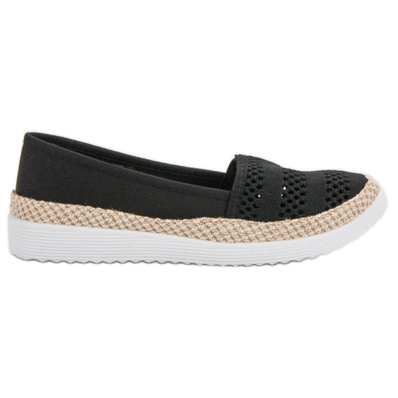 SHELOVET Espadrile textile negru