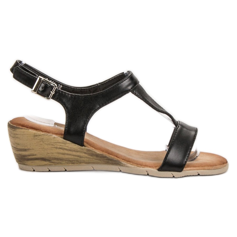 Renda Sandale cu pană negru