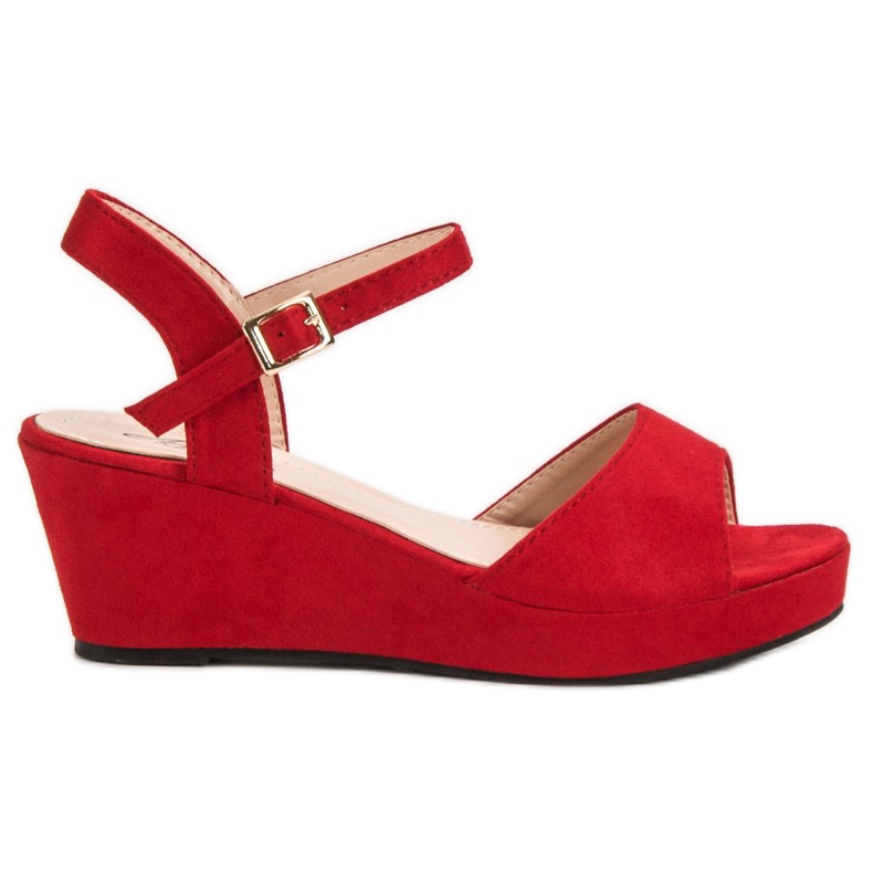 SHELOVET Sandale din piele roșie roșu