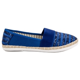 Kayla Espadrile strălucitoare albastru Kayla Espadrile strălucitoare albastru