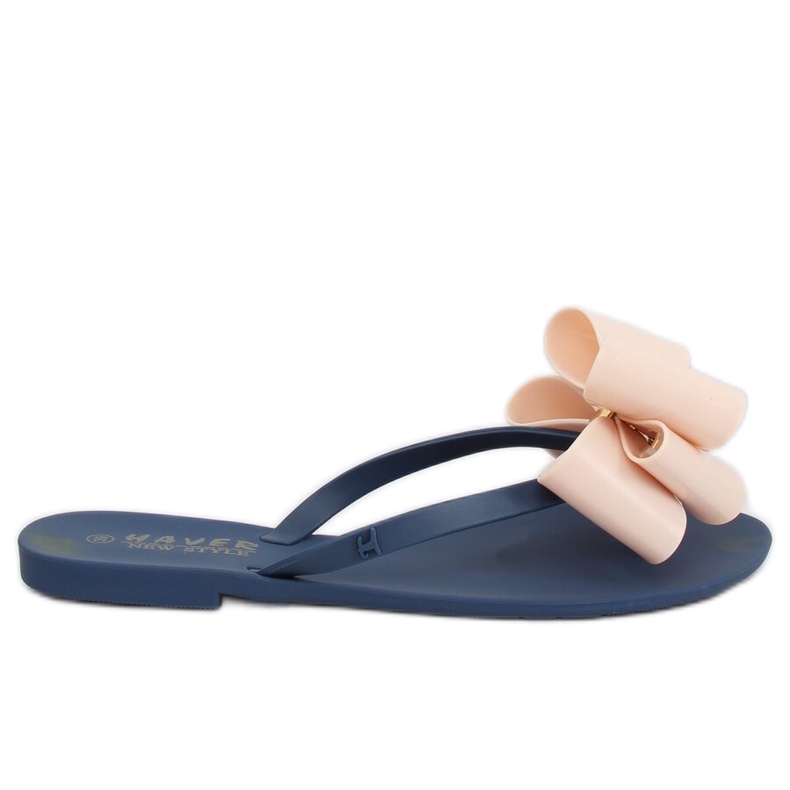 Flip-flops meliski bleumarin-bej KM104 NAVY / D.BEIGE maro albastru marin