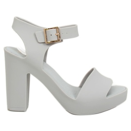Sandale tocuri înalte Meliski Gri KM202 L.GREY