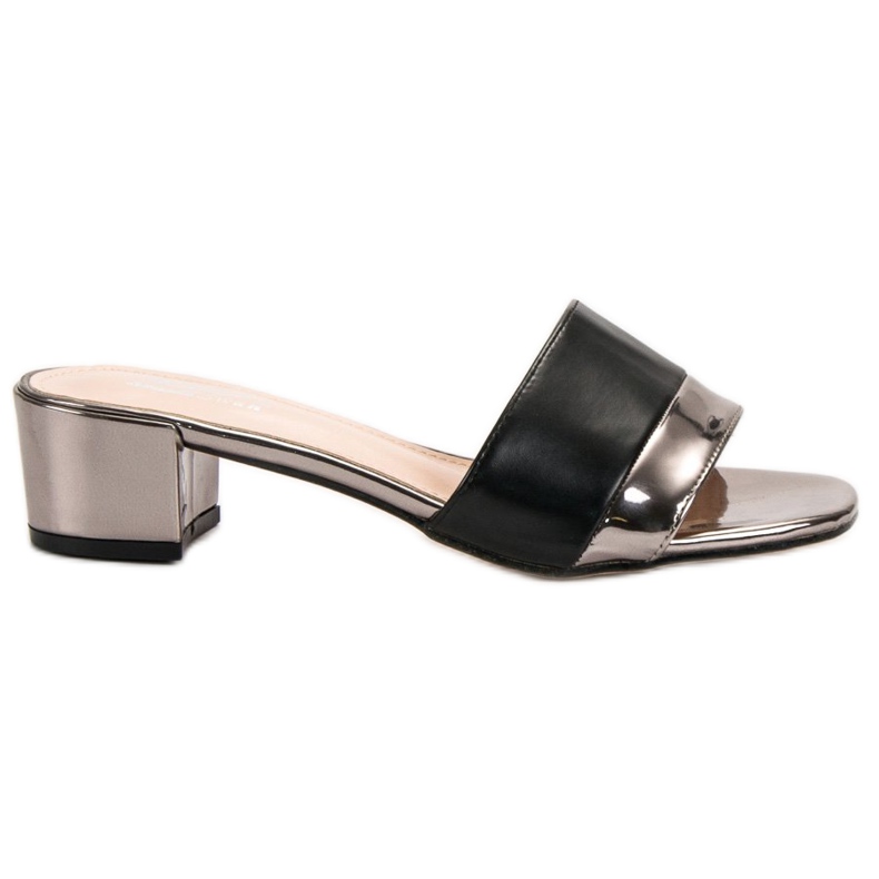 Small Swan Papuci de damă eleganți negru gri