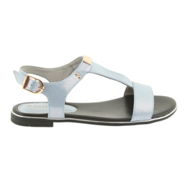 M.Daszyński Sandale albastru perlat Daszyński MR1583-7