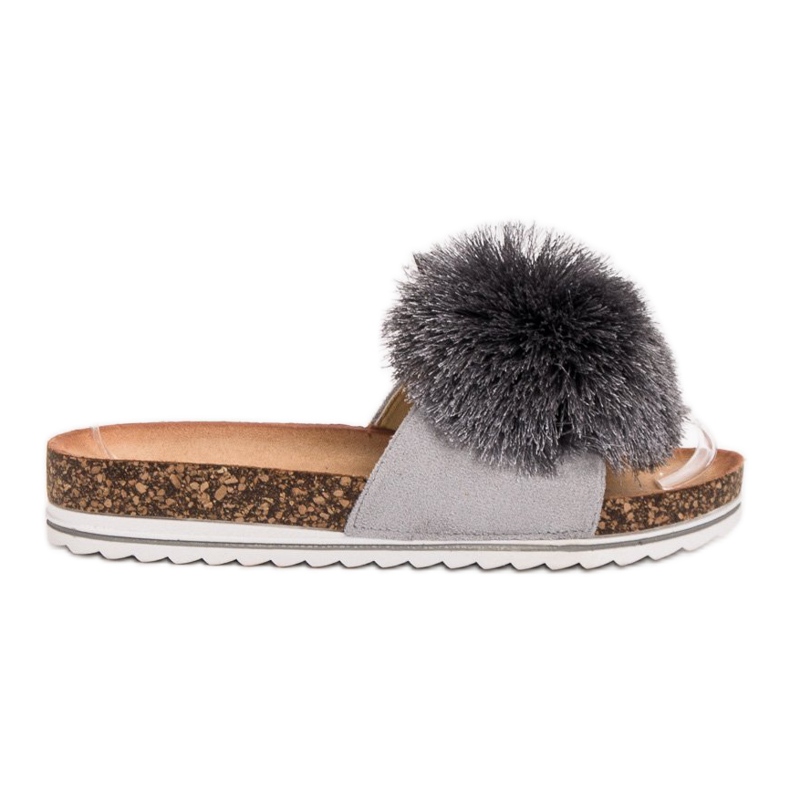 Seastar Papuci Cu Pompon gri Seastar Papuci Cu Pompon gri