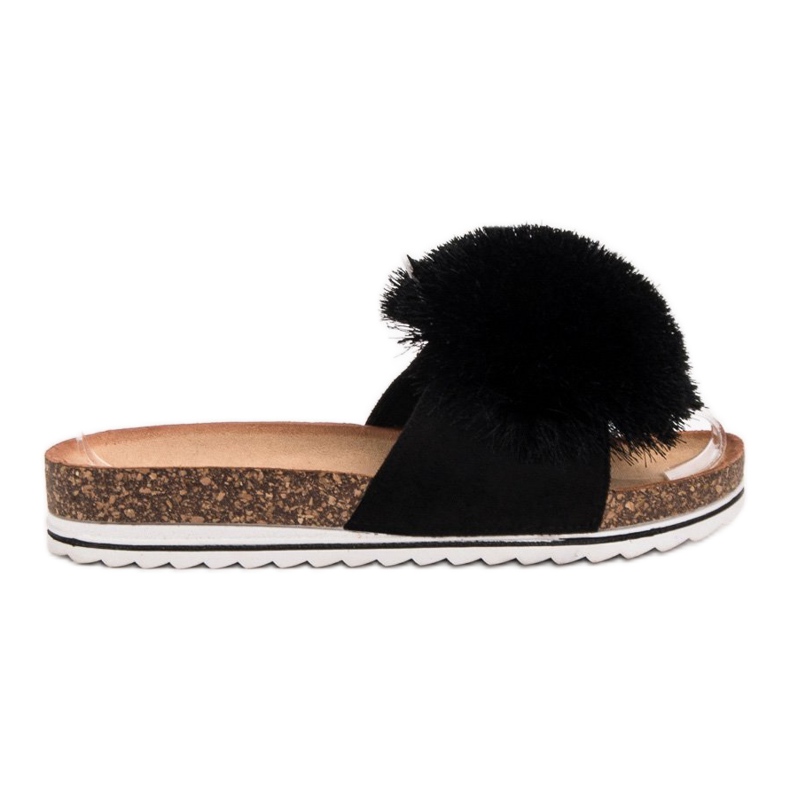 Seastar Papuci Cu Pompon negru