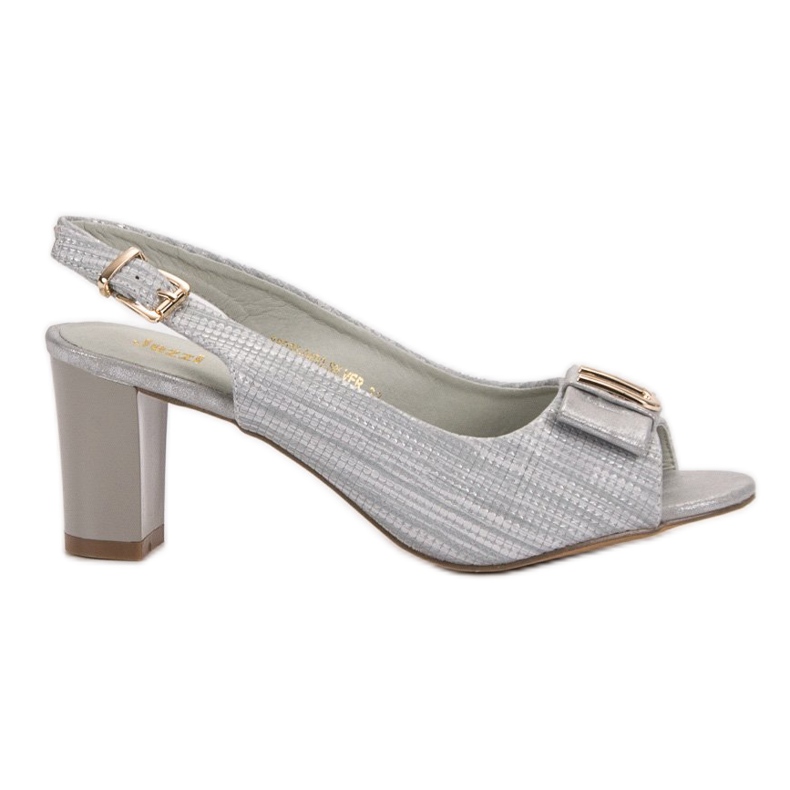SHELOVET Sandale elegante cu arc gri