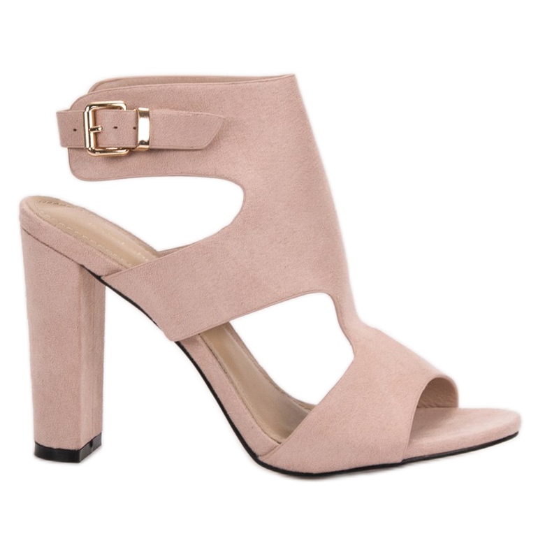 Ideal Shoes Sandale sexy cu toc maro