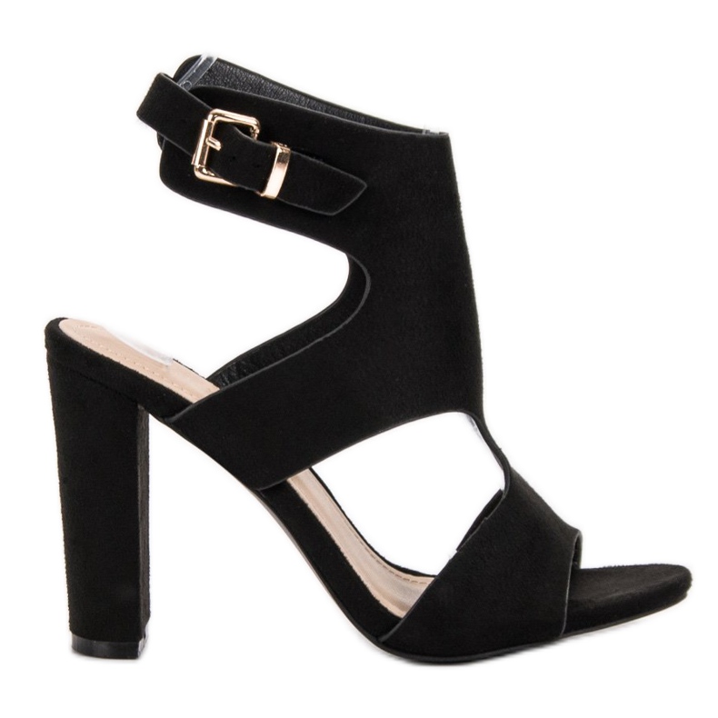 Ideal Shoes Sandale sexy cu toc negru