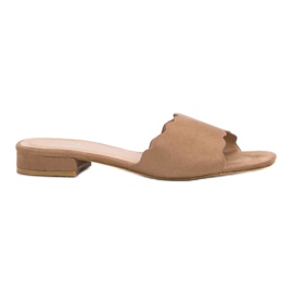 Small Swan Flip-flops pe toc plat bej