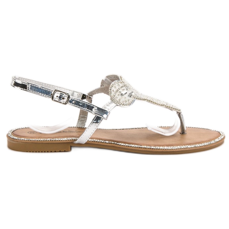 Queentina Sandale argintii confortabile gri