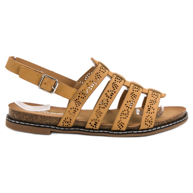 Renda Sandale confortabile de cămilă maro