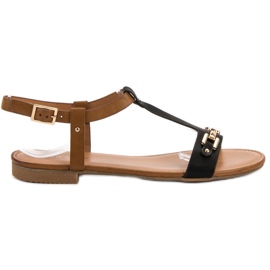 Small Swan Sandale casual negru maro Small Swan Sandale casual negru maro