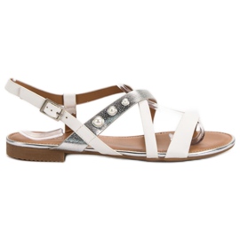 Small Swan Sandale Cu Perle alb Small Swan Sandale Cu Perle alb