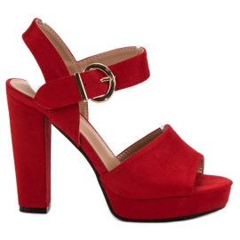 SHELOVET Sandale roșii pe platformă roșu