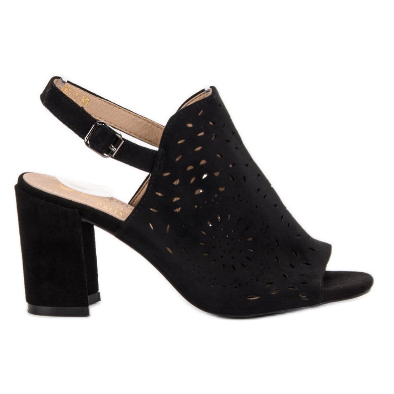 SHELOVET Sandale închise din piele de căprioară negru SHELOVET Sandale închise din piele de căprioară negru