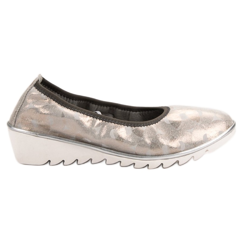 Filippo Balerină din piele pe pană bej de aur