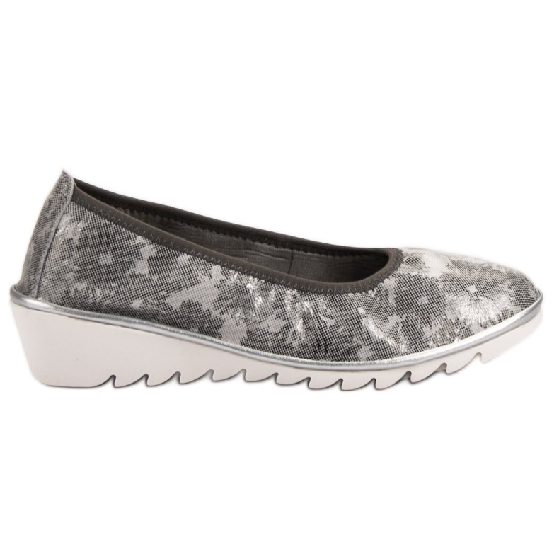 Filippo Pantofi de balet din piele gri deschis