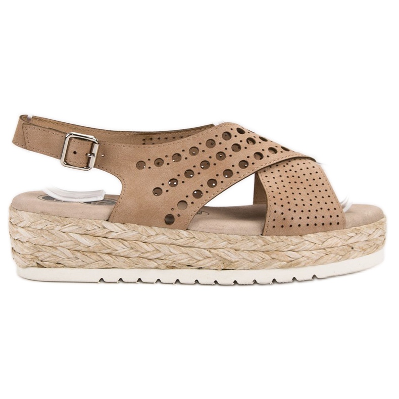 SHELOVET Sandale espadrile maro