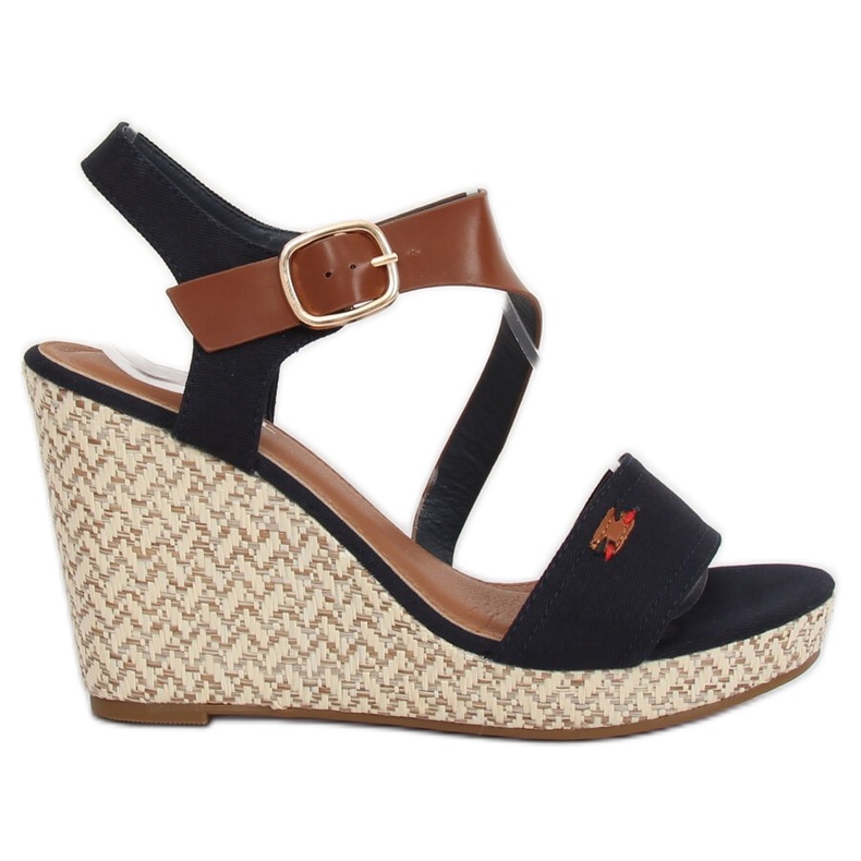 Sandale cu toc BL-360 Navy maro albastru marin