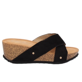 Negru G1560 Papuci negri cu pană Negru G1560 Papuci negri cu pană