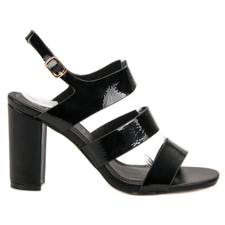 SHELOVET Sandale Negre Pe O Bară negru