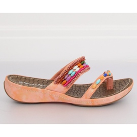 Flip-flops cu margele roz roz A123 Flip-flops cu margele roz roz A123